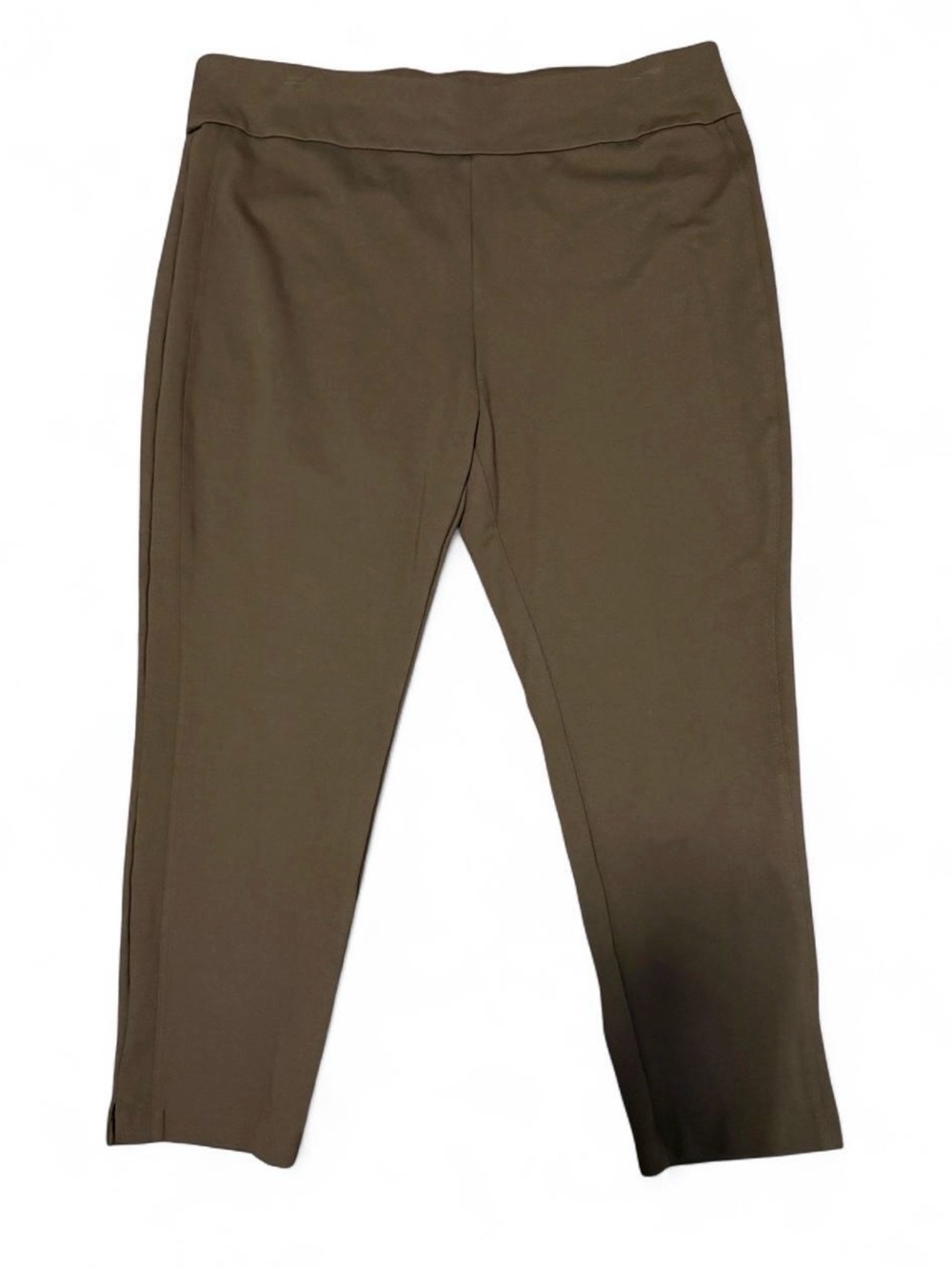 Express Brown Pull-On Cropped Slim Pants
